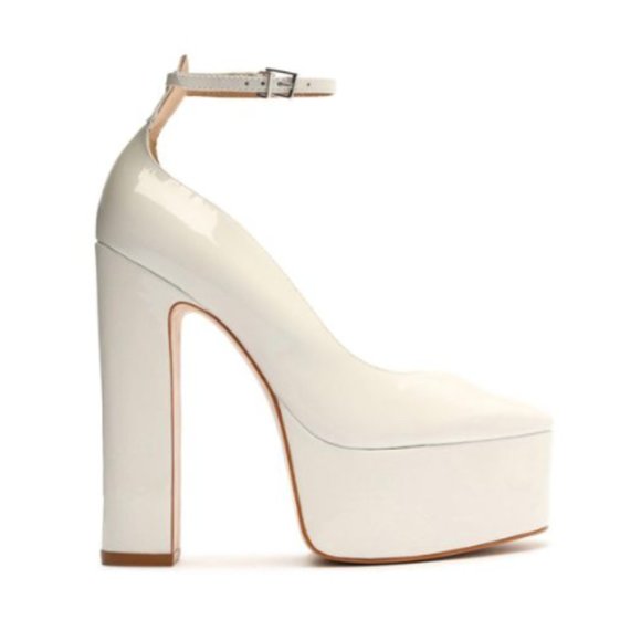 New NWT Schutz Renee Off White Patent Mary Jane Heel Platform Pump 11B $178 - Picture 1 of 17